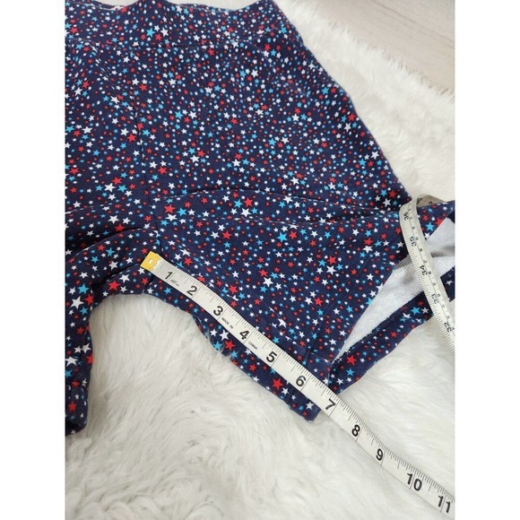 Lands' End Women's Serious Sweats Multicolor‎ Star Print Red White Blue Short S - Picture 6 of 6
